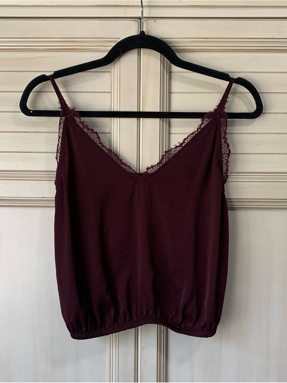 Express Lace Trim Camisole Tank Top Burgundy Women’s XS Y2K